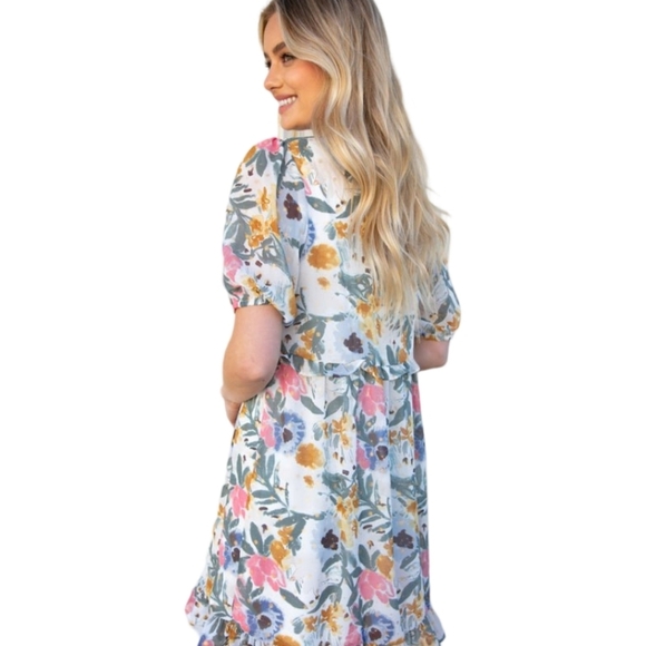 Sage + Blush Floral Dress - Picture 2 of 3